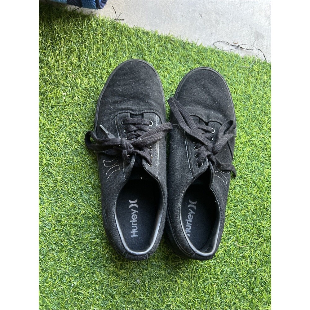 Size 10.5 M Men's Hurley Kayo Lace Canvas Casual Shoes Sneaker Black
